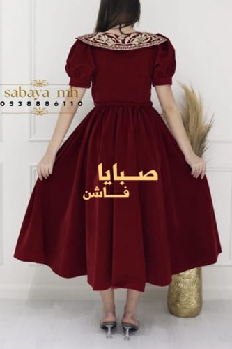 فستان مخمل ملكي ميد - فخامة وأناقة تليق بالمناسبات...