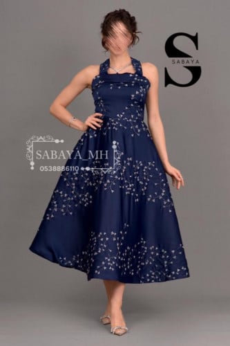 فستان سهرة مطرز بخيوط ذهبية | تألقي بفخامة راقية