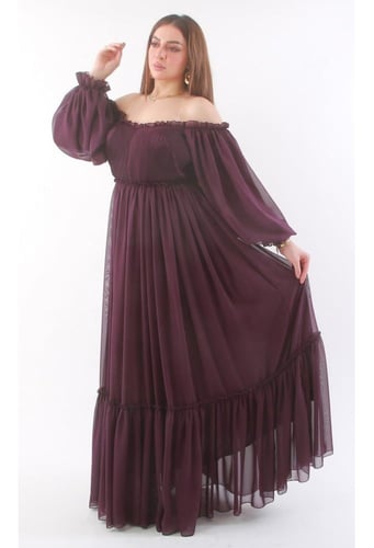 فستان سهرة شيفون اوف شولدرز