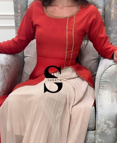 فستان كويتي بأكمام لؤلؤ - أناقة فاخرة راقية