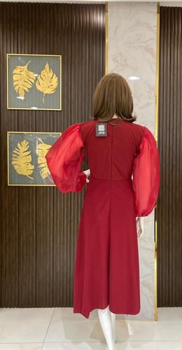 فستان كريب اكمام أورجنزا