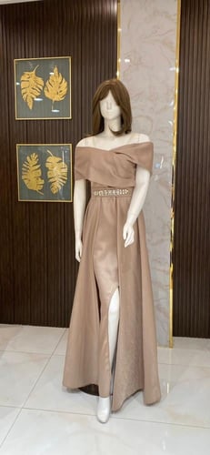 فستان تفته روسي بيج