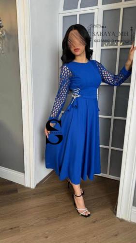 فستان اكمام مخرم