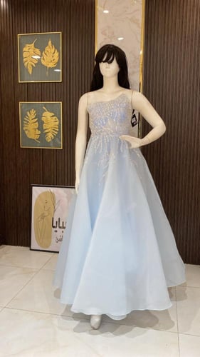 فستان سماوي سهرة تطريز