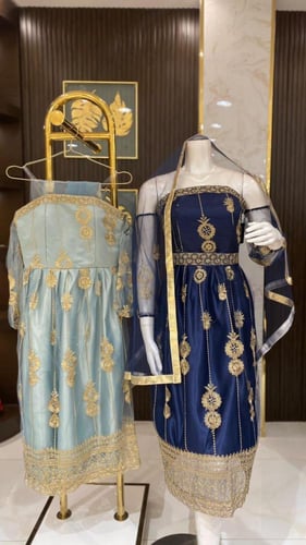 فستان كم تل غمرة بطرحة - إطلالة ناعمة أنثوية