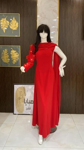 فستان قصة كم ورود