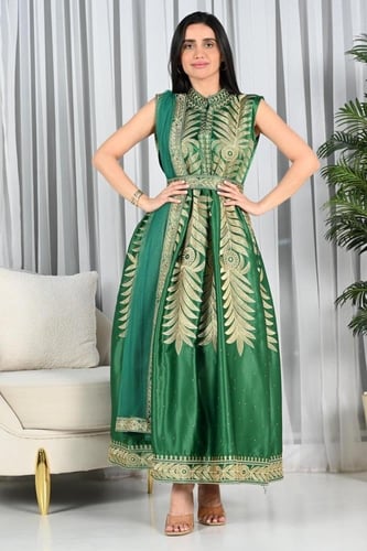 فستان غمرة نخلة مطرز