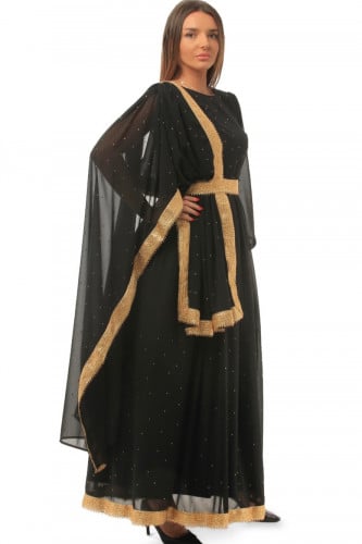 فستان غمرة هندي بشال مطرز |بفخامة التفاصيل الهندية