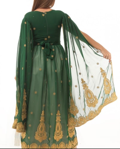 فستان غمرة شال مطرز