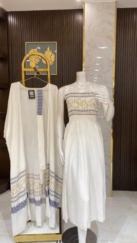 جلابيه كويتي قطعتين مطرز