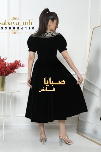 فستان مخمل ملكي ميد - فخامة وأناقة تليق بالمناسبات...