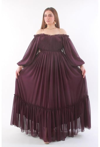 فستان سهرة شيفون اوف شولدرز