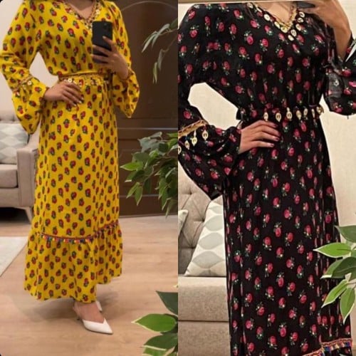 فستان تراثي بحزام هلل - تصميم تقليدي بلمسة عصرية