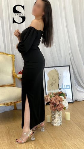 فستان كريب أسود