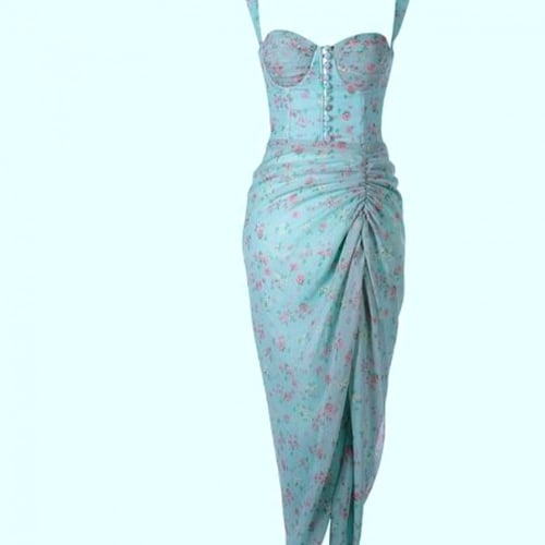 فستان سواريه مشجر كسرات