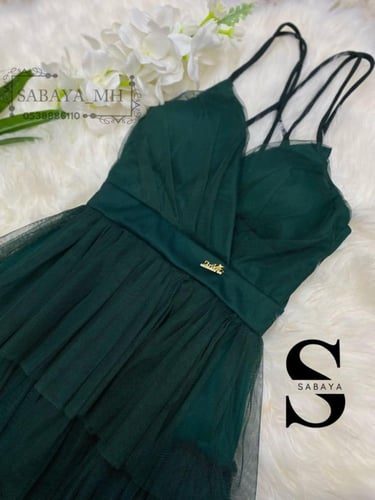 فستان سهرة علاقي بطبقات تل - أناقة حالمة