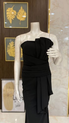 فستان سهرة كريب اسود