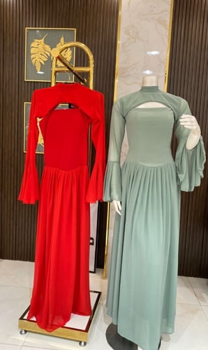 فستان بأكمام جاكيت - تصميم أنيق بلمسة كلاسيكية لإط...