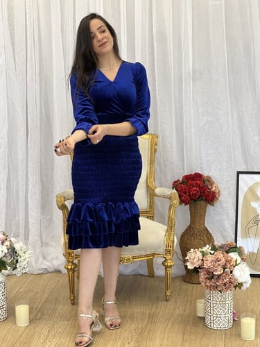 فستان مخمل تحت قصير