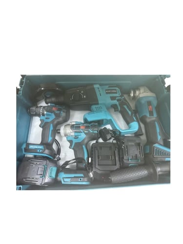 مجموعة 3 قطع بطاريتين 128V ( دريل +ادريل هلتي دقاق...