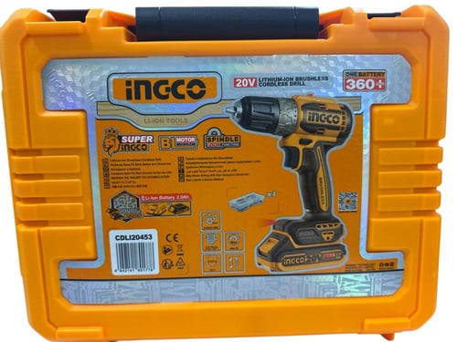 دريل شحن 10 ملم – INGCO Brushless (بطاريتين 20V)