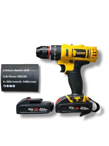 دريل شحن بطاريتين 36v ماركة NEW POWERا فك وربط الخ...