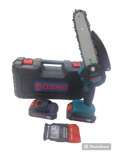 منشار جنزير 6 انش بطاريتين 36V ماركة BOSHOالصناعة...