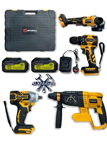 طقم لاسلكي عدد 4 قطع طاريتين 168 V ((دريل فك وربط...