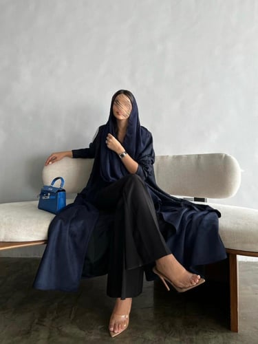 القمـاش جاكار هندي من فوق•شـامواه•قصـه كلوش(كحلي غ...