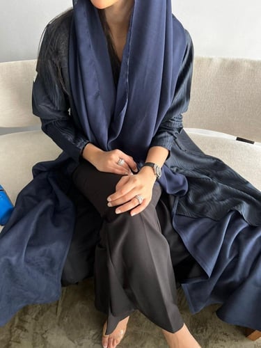 القمـاش جاكار هندي من فوق•شـامواه•قصـه كلوش(كحلي غ...