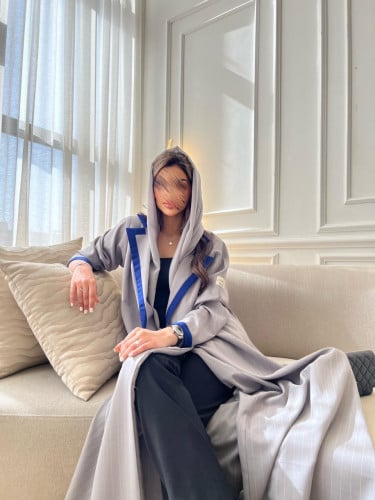 القمــاش كـريب مخطط•اليـاقه و الكـم حوافها قماش هن...