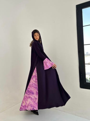 القمـاش كـريب•اكمـام وكسرات ستان هندي•قصه كلوش