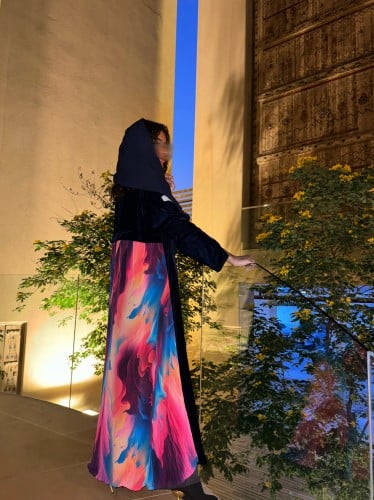 القمـاش من ورا ستان تركي•مخـمل كوري 'كحلي غامق'•قص...