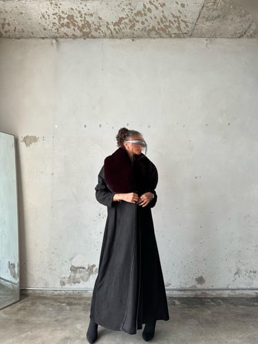 القمـاش فرو فرنسي مقسم•شـامواه•قصه كلوش