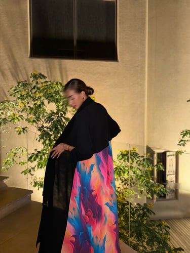 القمـاش من ورا ستان تركي•كريب 'اسود'•قصه كلوش