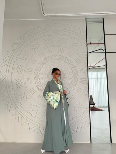 القمــاش جورجيت•اكمـام ستان هندي (طرحه فيها شغل)•ق...