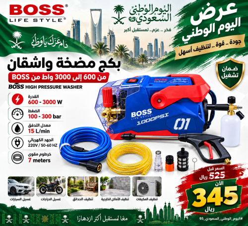 بكج مضخة واشقان من 600 إلى 3000 واط من BOSS