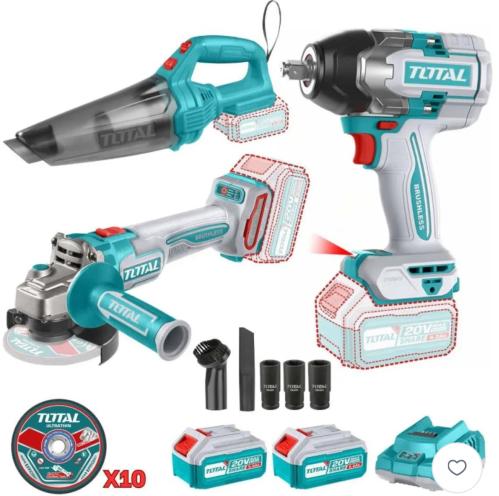 طقم أدوات كهربائية لاسلكية 3 في 1 من توتال TOTAL
