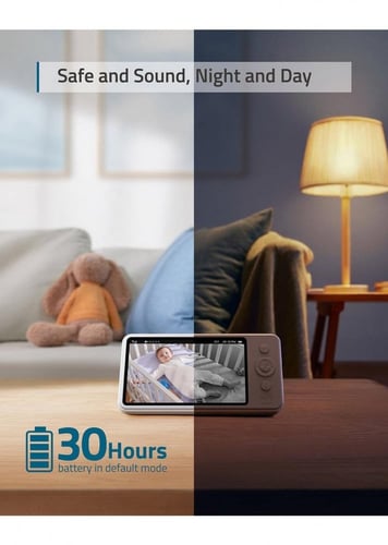 يوفي، شاشة مراقبة أطفال، كاميرا ثابتة، رمادي