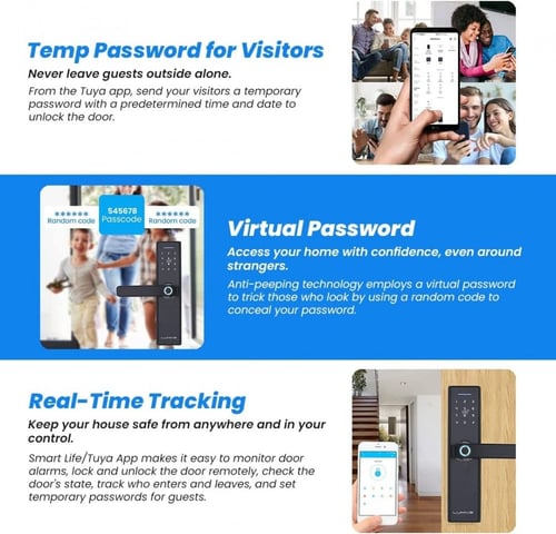 قفل ذكي للباب من لومفي ببصمة الاصابع