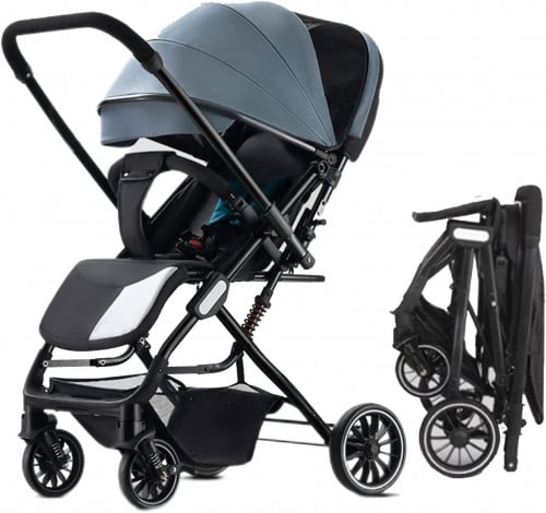 عربة اطفال خفيفة الوزن وقابلة للطي- اخضر مزرق