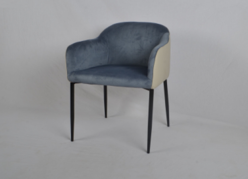 كرسي مخمل أزرق موديل F692