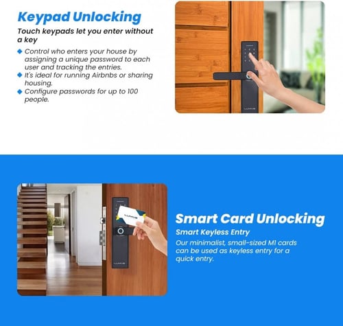 قفل ذكي للباب من لومفي ببصمة الاصابع