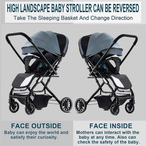 عربة اطفال خفيفة الوزن وقابلة للطي- اخضر مزرق