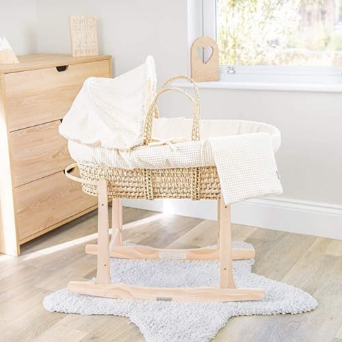 حامل سلة هزاز خشبي