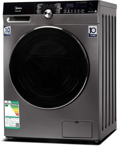 غسالة 10 كغم بفتحة تعبئة امامية من ميديا - لون فضي