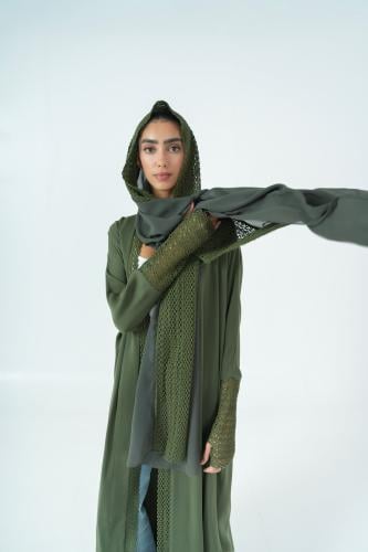 CROCHET SLEEVE IN OLIVE
