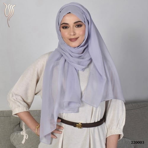 طرحة بوال سادة ليلكي رمادي طبقة واحدة