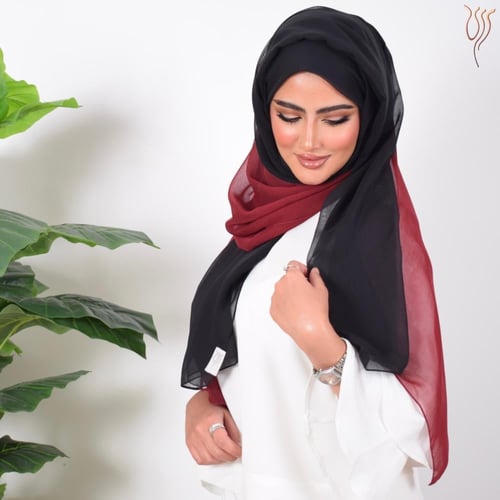 طرحة بوال لونين عودي وأسود طبقة واحدة