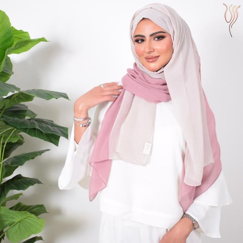 طرحة بوال لونين بنك وبدي روز طبقة واحدة